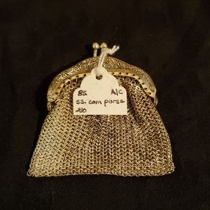 Antique German Sterling Silver Chainmaille Chain Mail Coin Purse
